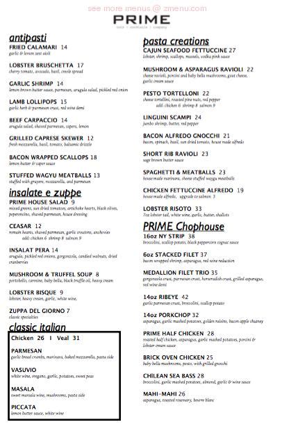 prime steakhouse rockford il menu